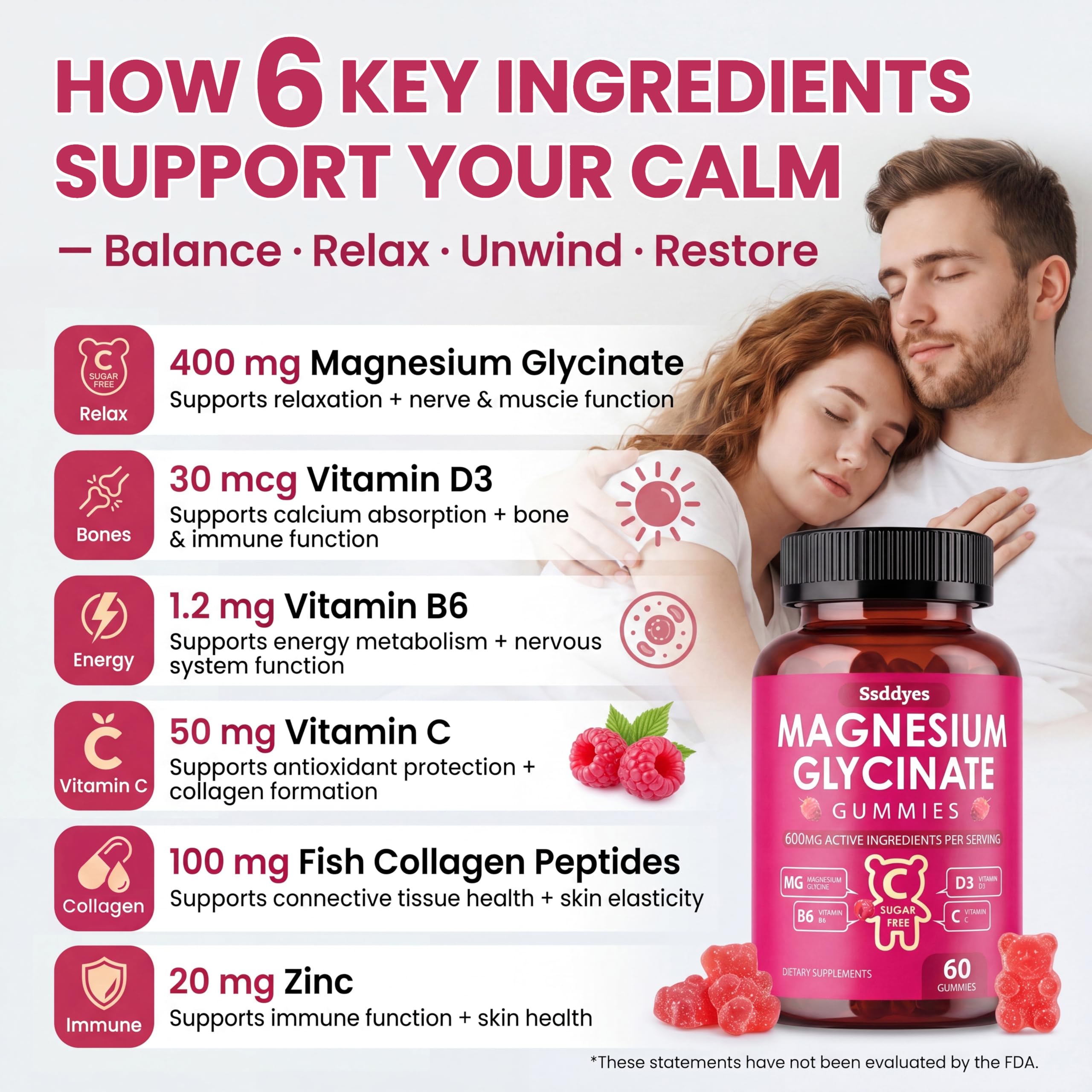 Ssddyes etiqueta con lista de ingredientes y ventajas limpias