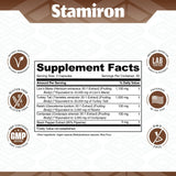 Stamiron ingredientes: Lion's Mane, Turkey Tail, Cordyceps y Reishi secos para transparencia