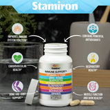 Stamiron vista del polvo y textura para destacar vitamina C liposomal y pureza