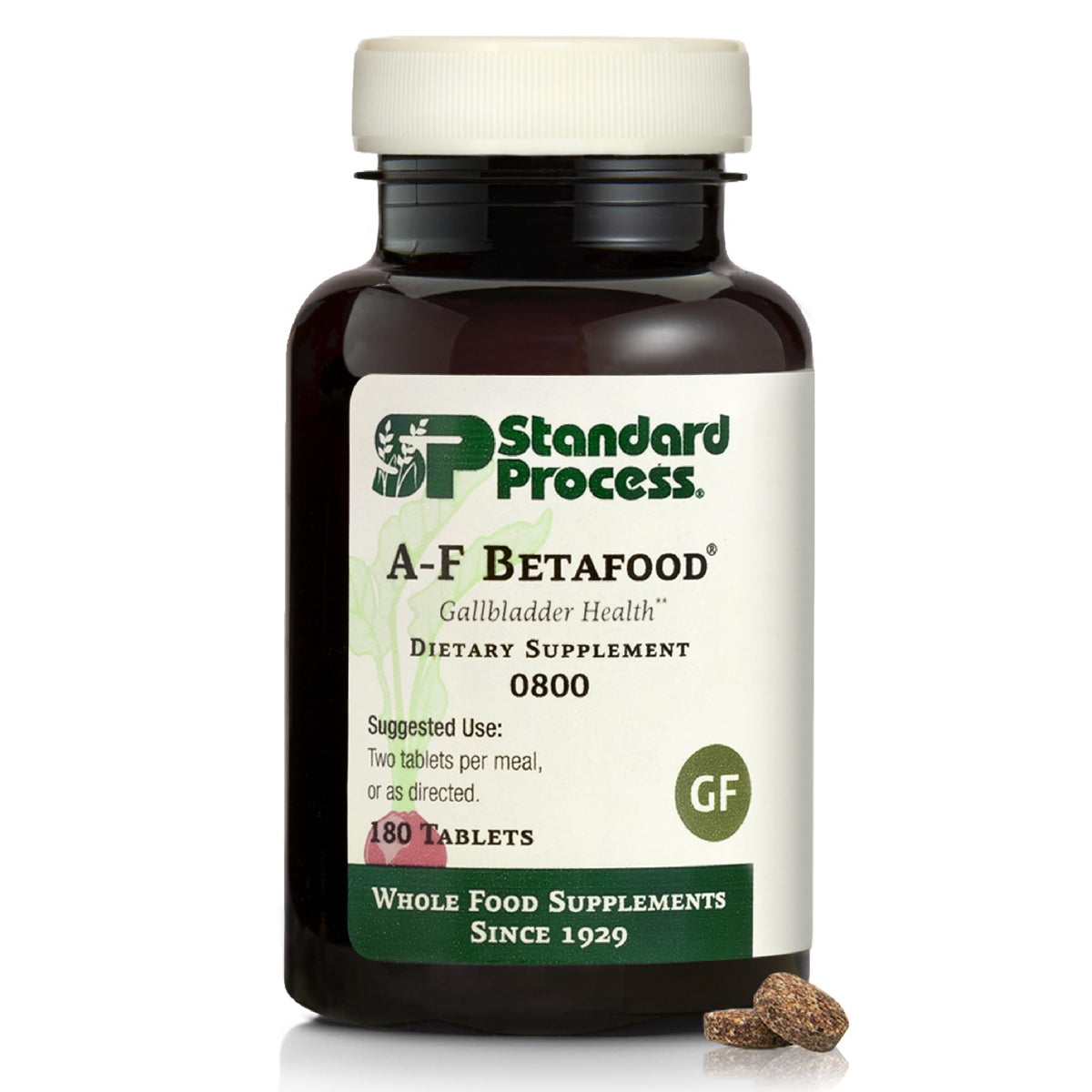 Standard Process A-F Betafood frente del envase mostrando el diseño y cantidad