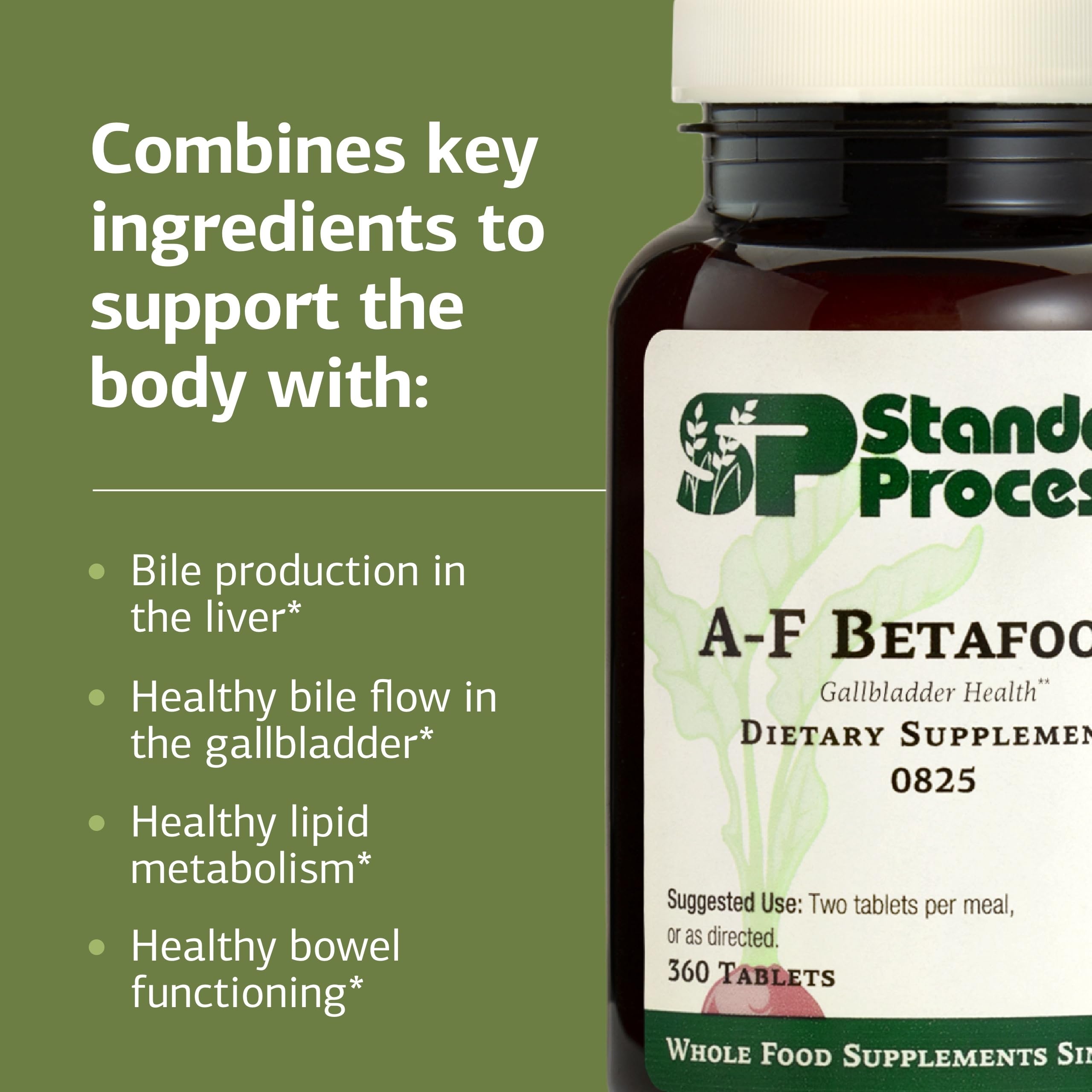 Standard Process remolacha orgánica como ingrediente clave, apoya función biliar