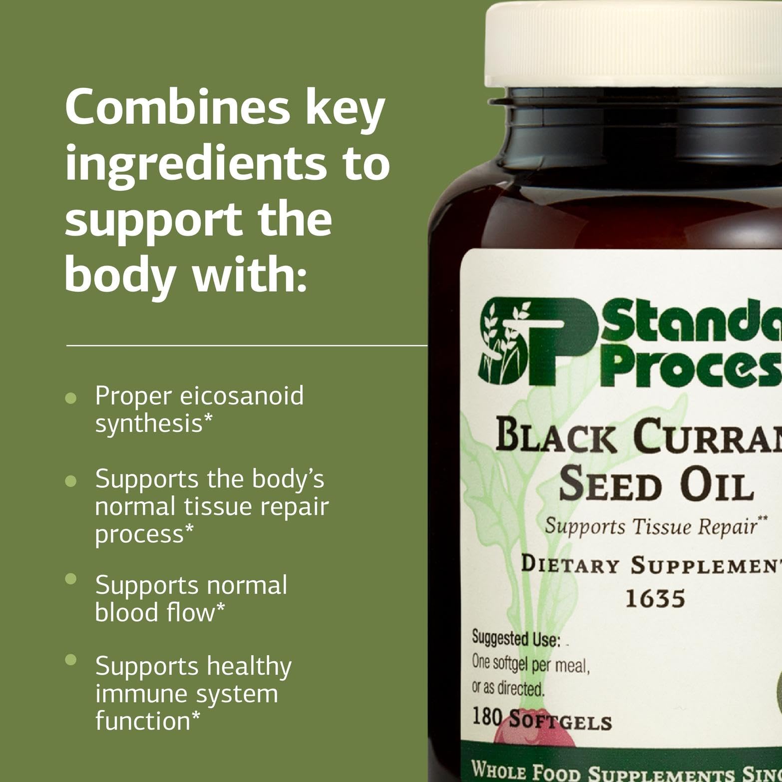 Standard Process etiqueta con información nutricional clara y recomendaciones de uso