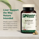 Standard Process Albaplex etiqueta con ingredientes aportando transparencia y confianza