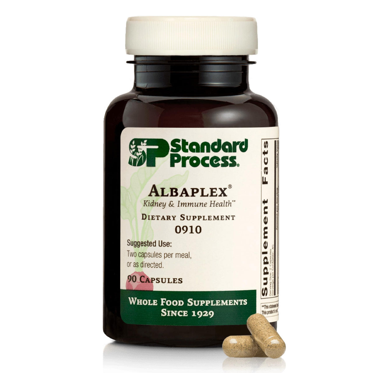 Standard Process Albaplex frasco frontal mostrando etiqueta y beneficios