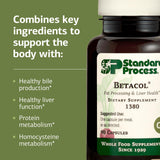 Standard Process Betacol frasco en mano para comparar escala y facilidad de uso