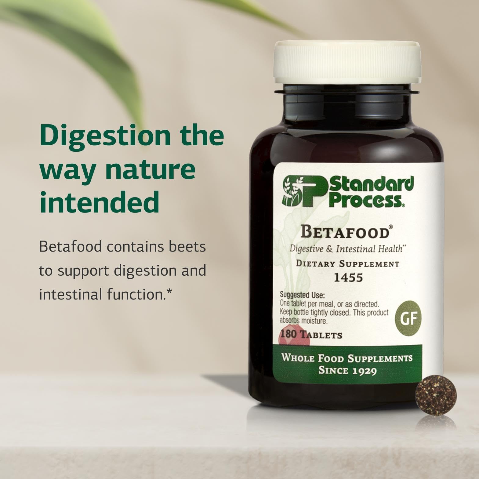 Standard Process Betafood etiqueta legible con información de ingredientes