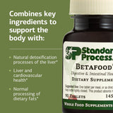 Etiqueta del producto Standard Process Betafood con información nutricional visible y legible
