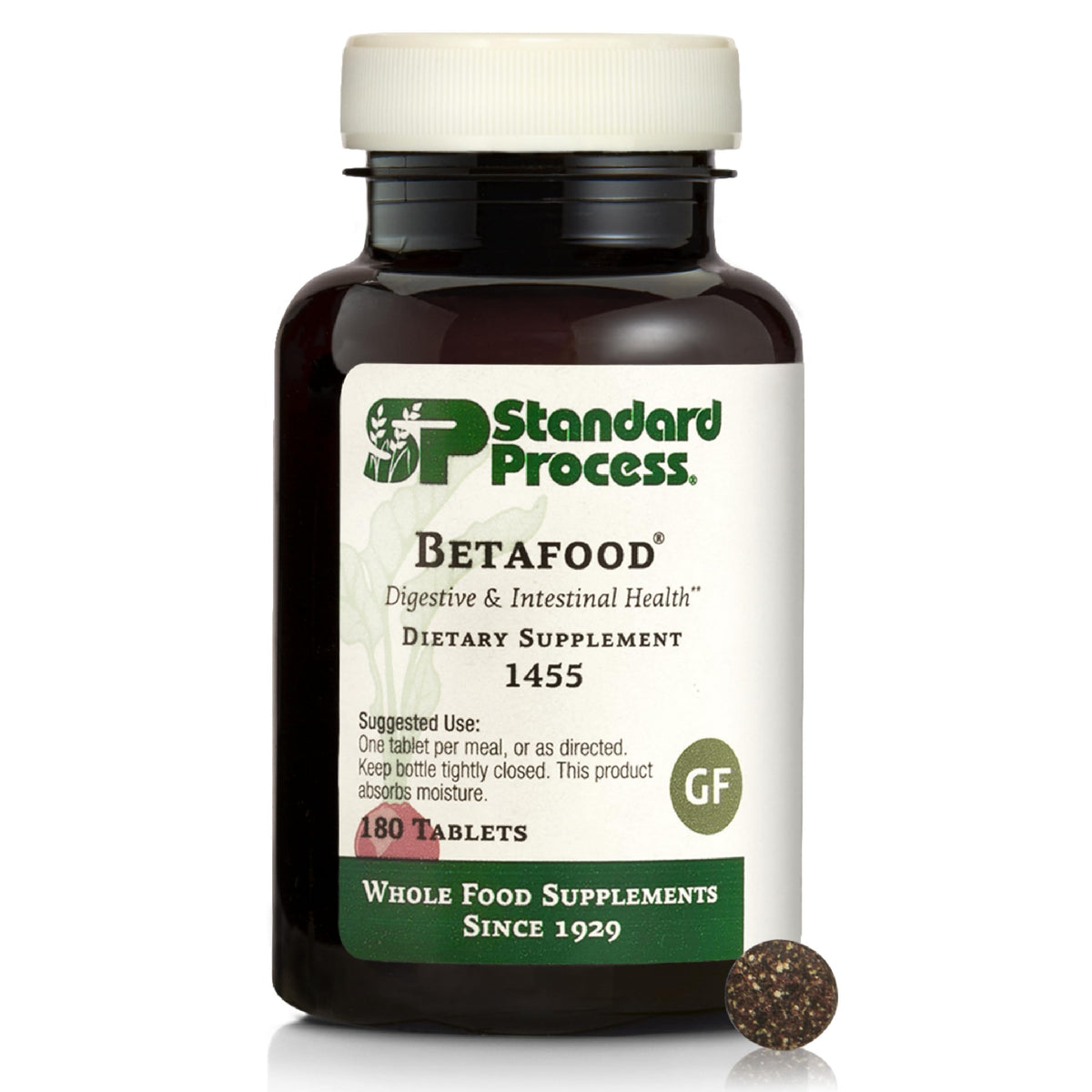 Standard Process Betafood frontal del frasco mostrando etiqueta y tamaño