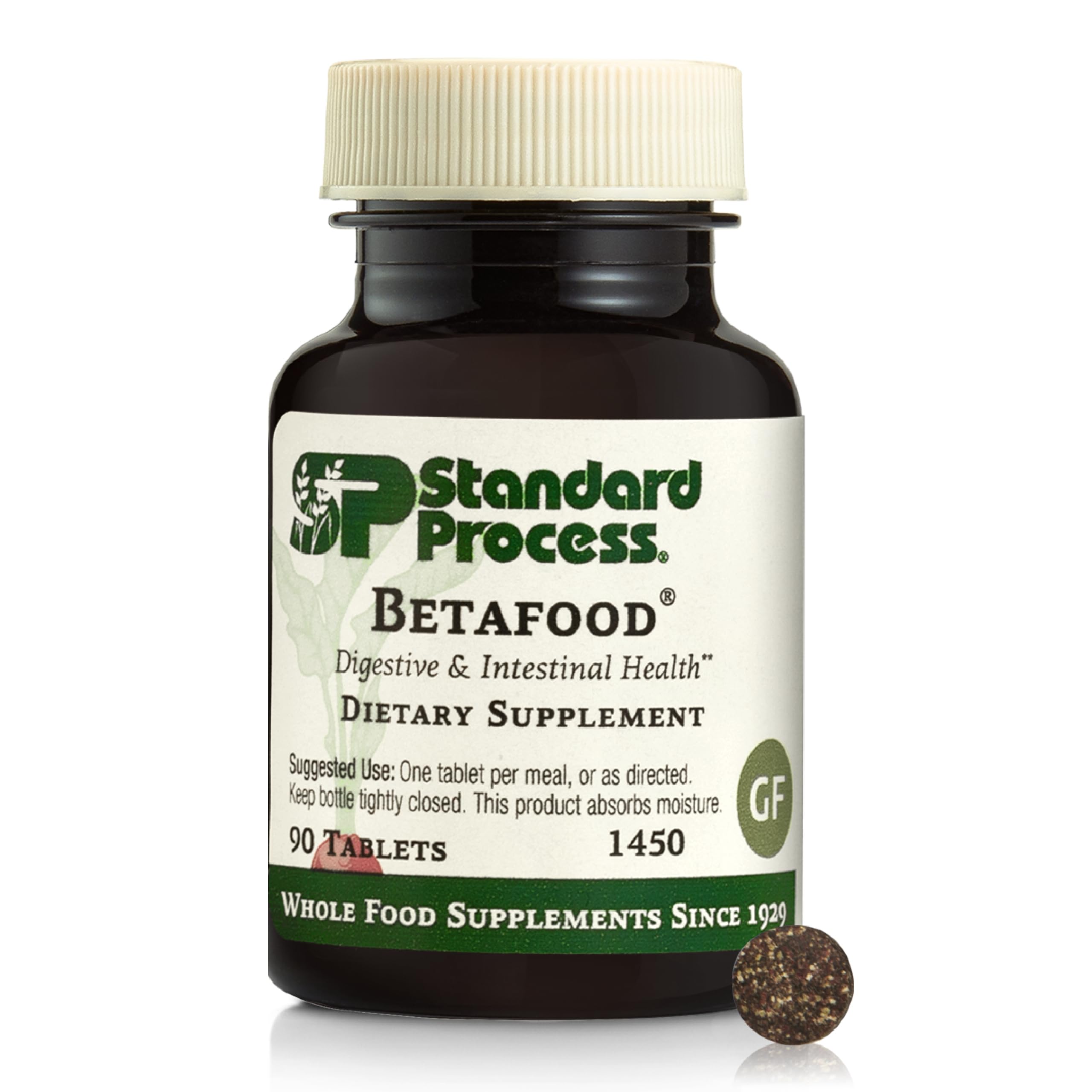 Standard Process Inc. frasco frontal con tabletas y diseño claro para identificación rápida