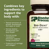 Standard Process Bio-Dent etiqueta informativa con ingredientes y uso claro