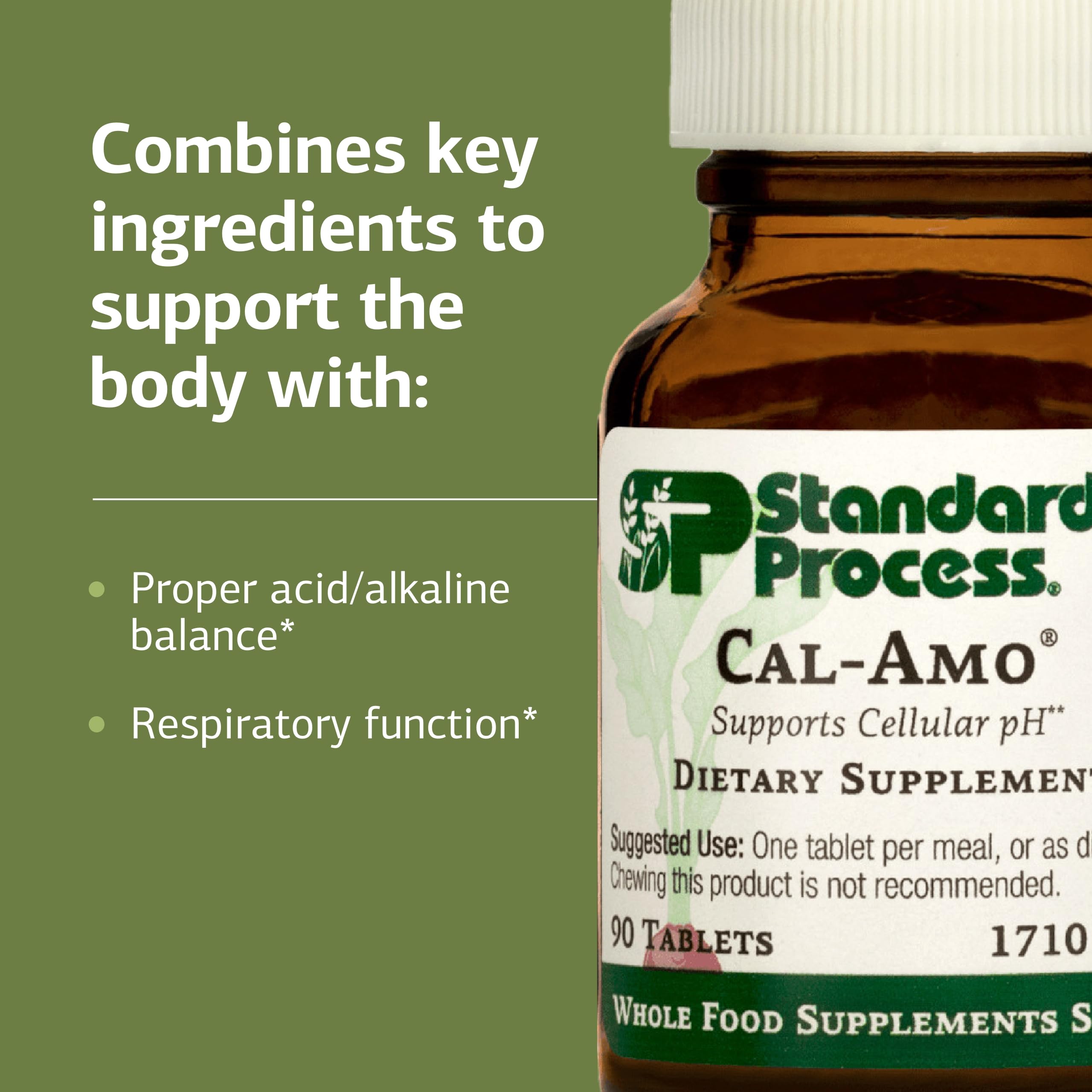 Standard Process Cal-Amo ingredientes naturales que sugieren origen alimentario