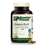 Standard Process Cardio-Plus frente del empaque mostrando el frasco y beneficios