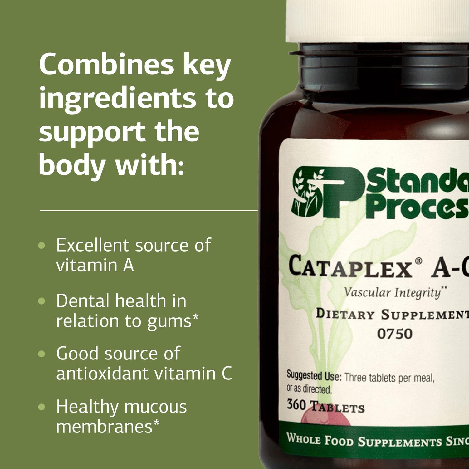 Comparación de porción y escala con una cuchara medidora y envase, Standard Process Inc. para control de dosis