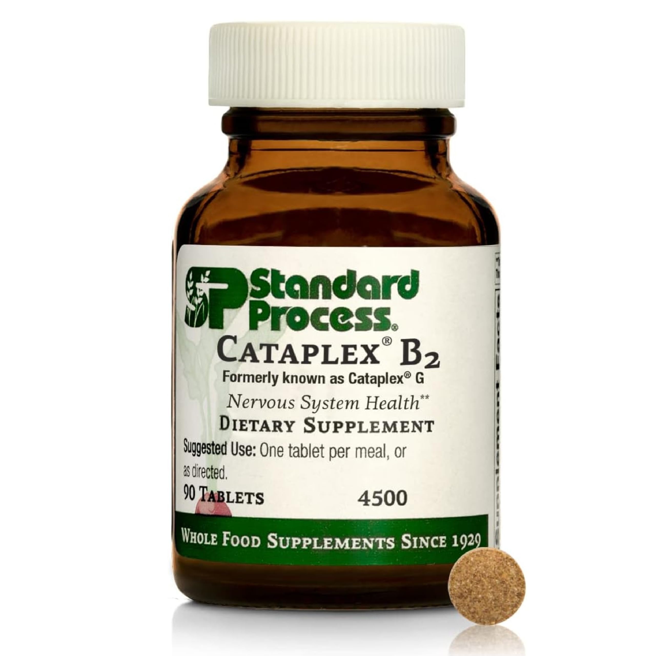 Standard Process Cataplex B2 envase frontal mostrando dosis y marca