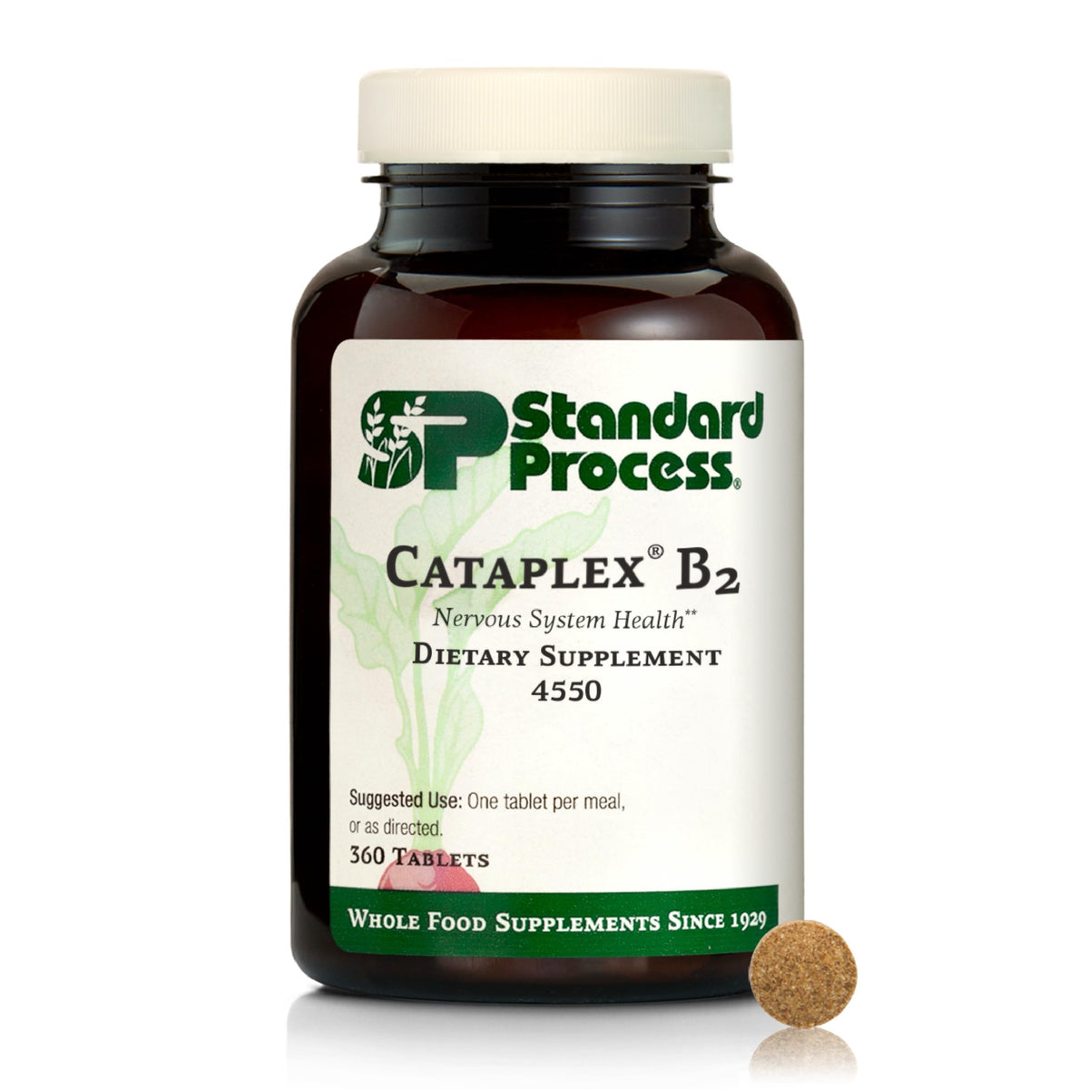 Standard Process Inc. frasco Cataplex B2 frontal mostrando presentación y cantidad