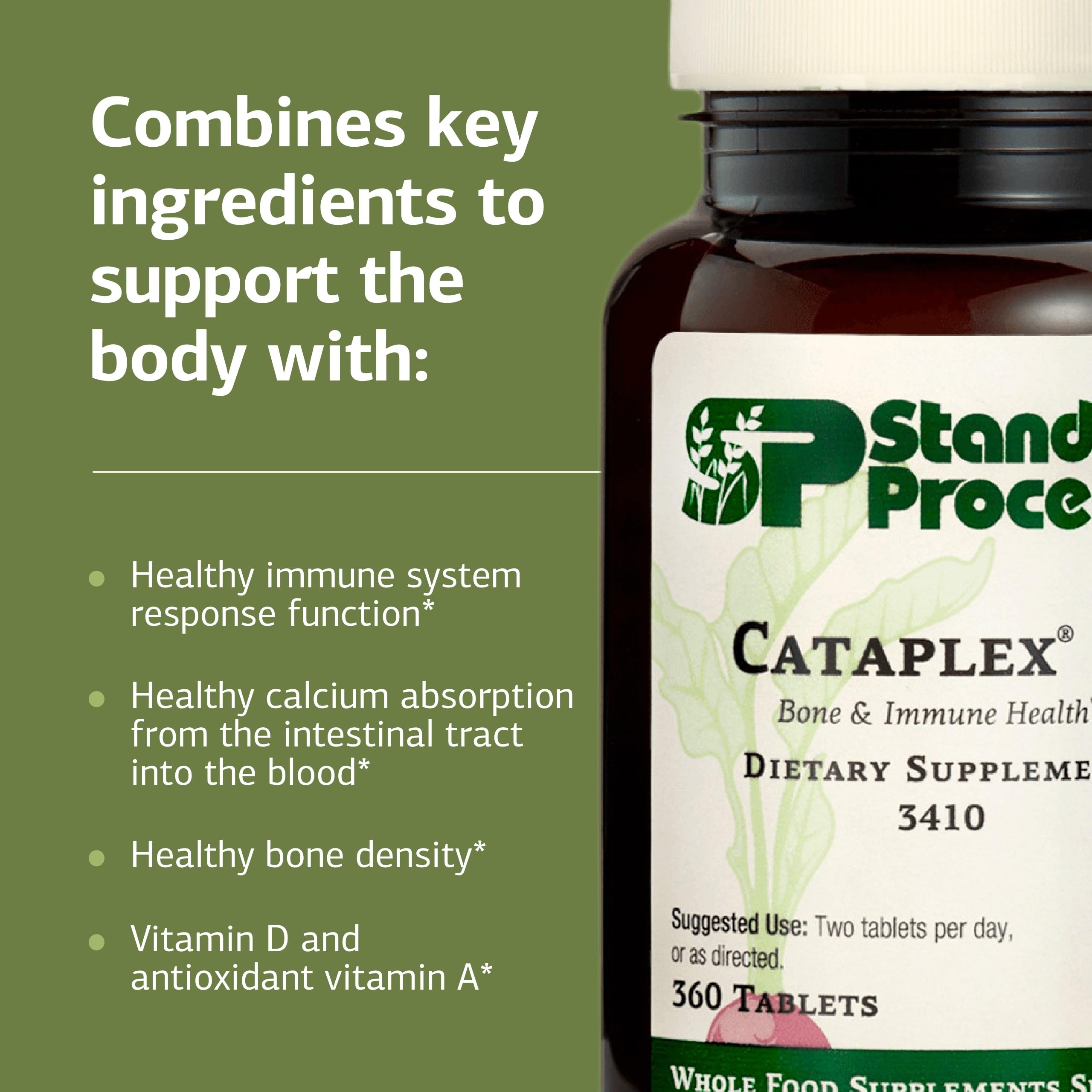 Standard Process Cataplex D tableta en mano, muestra tamaño y facilidad de ingestión