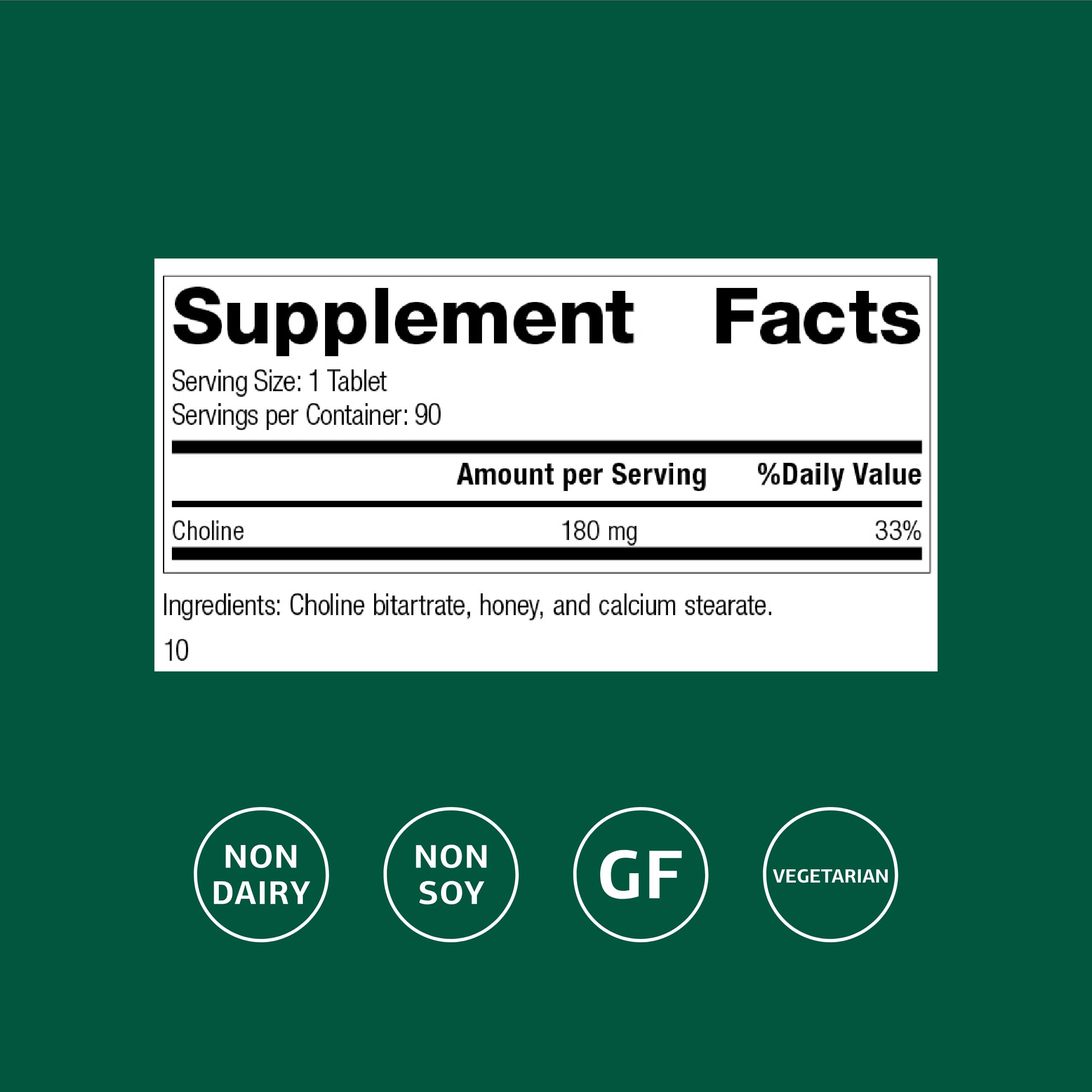 Standard Process Choline detalle de la tableta, textura y tamaño para dosificación