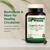 Standard Process Cyruta Plus tabletas en mano para apreciar tamaño y dosis