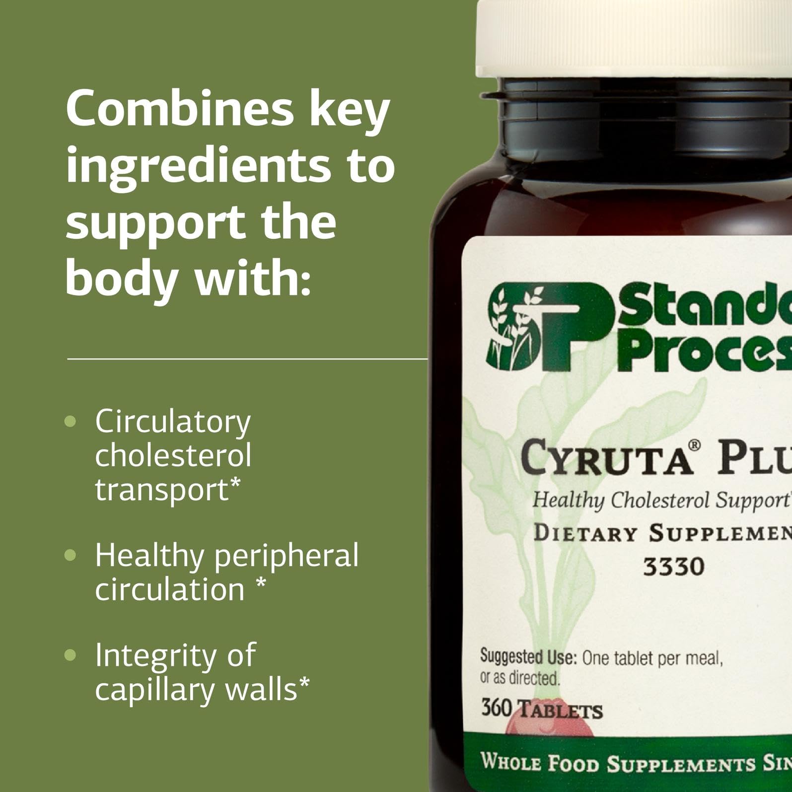 Standard Process Cyruta Plus uso en rutina sobre mesa de cocina complemento diario