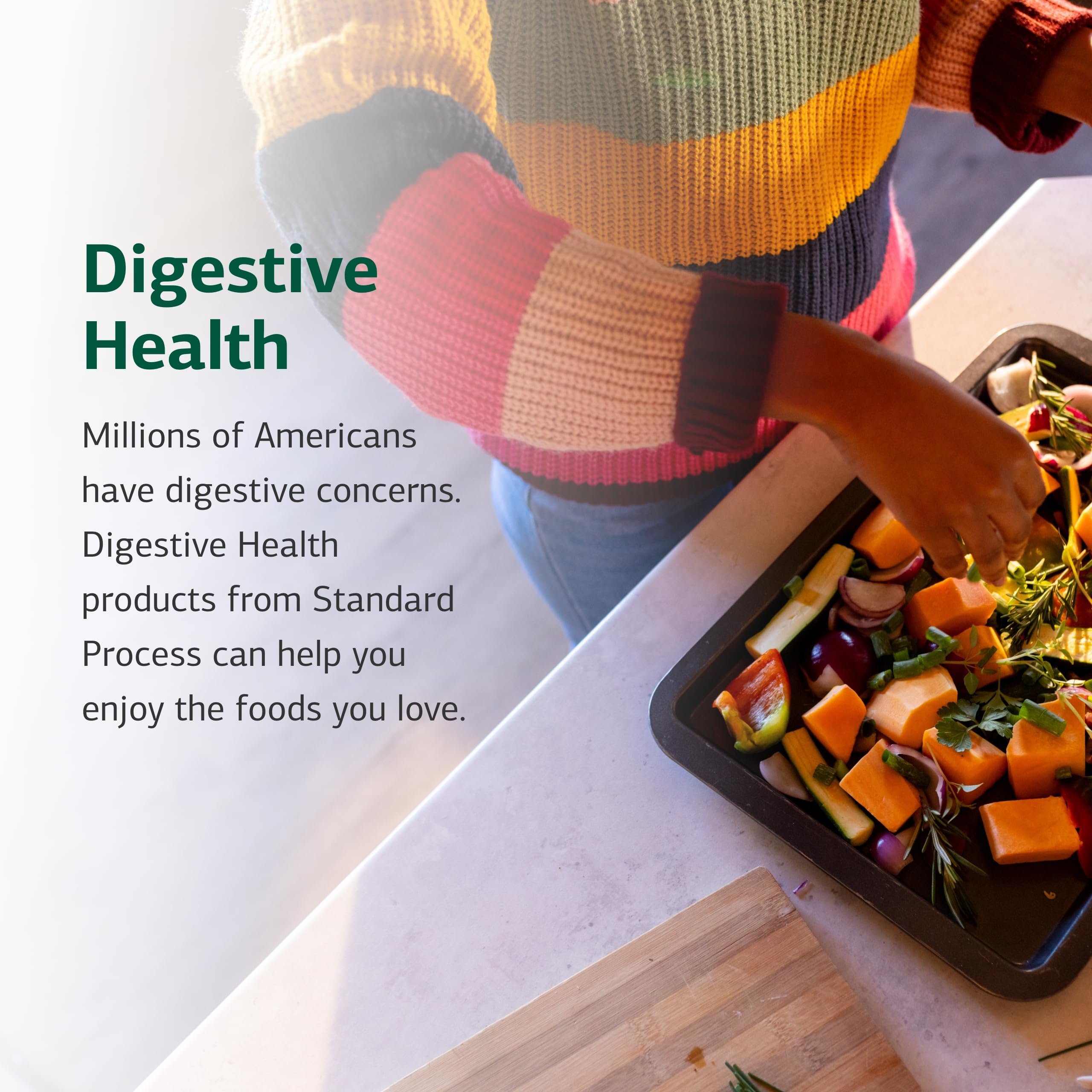 Standard Process frasco en mesa cerca de alimentos para estilo de vida saludable