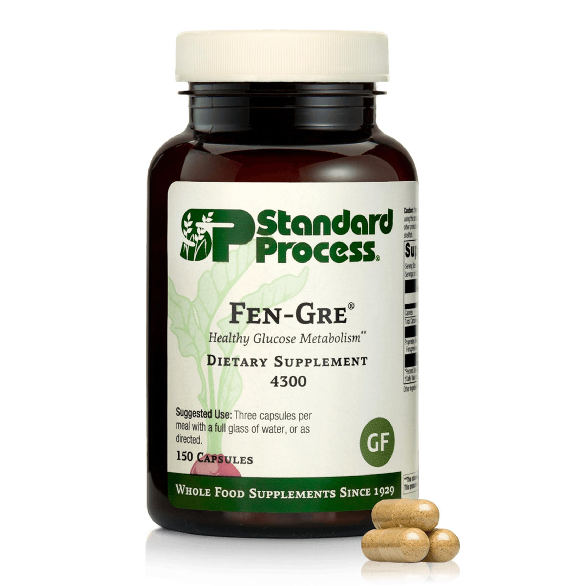 Standard Process Fen-Gre frasco frontal mostrando etiqueta y beneficio respiratorio