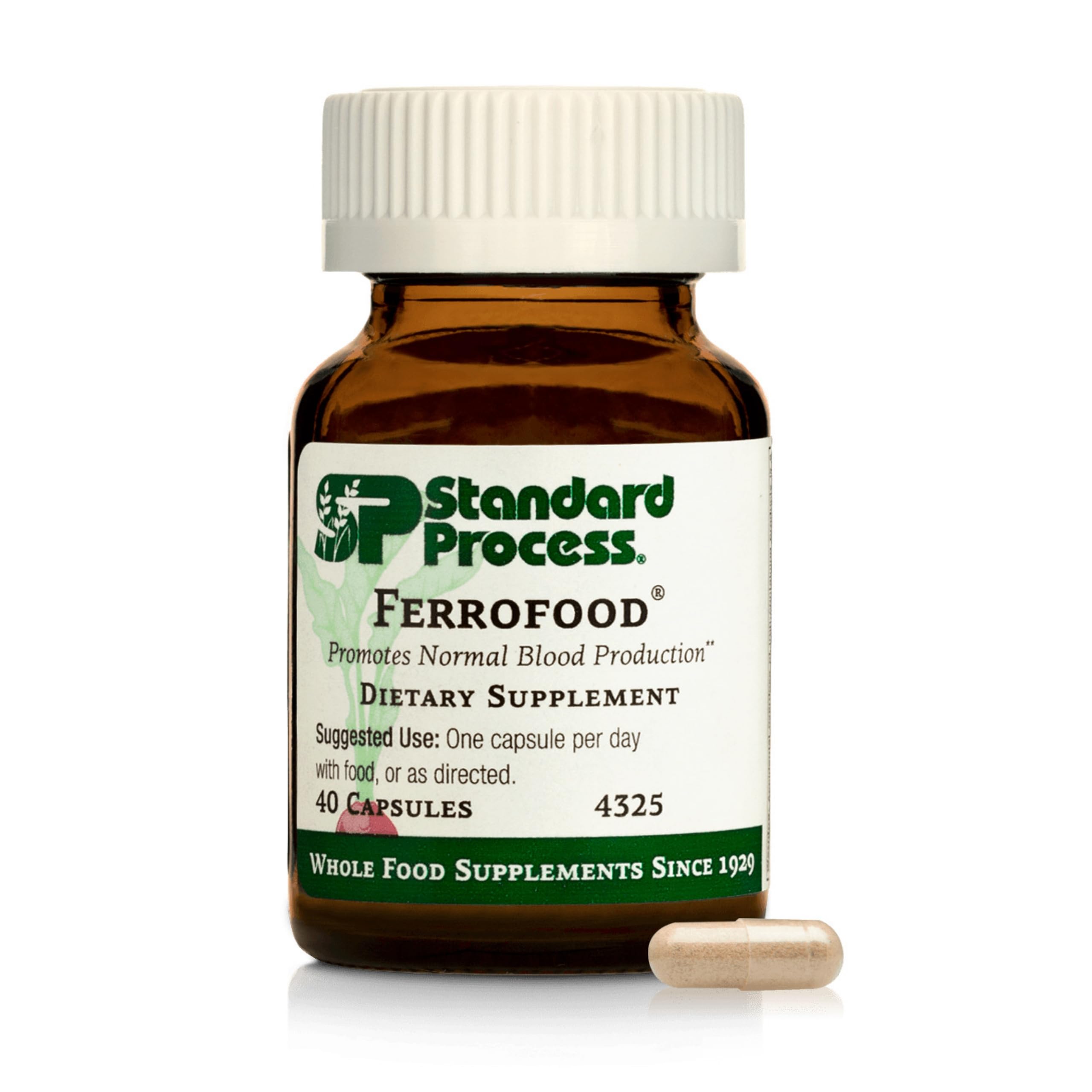 Standard Process envase frontal de Ferrofood mostrando la marca y beneficio