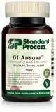Standard Process envase frontal de GI Adsorb mostrando etiqueta y 112 cápsulas, beneficio claridad de ingredientes