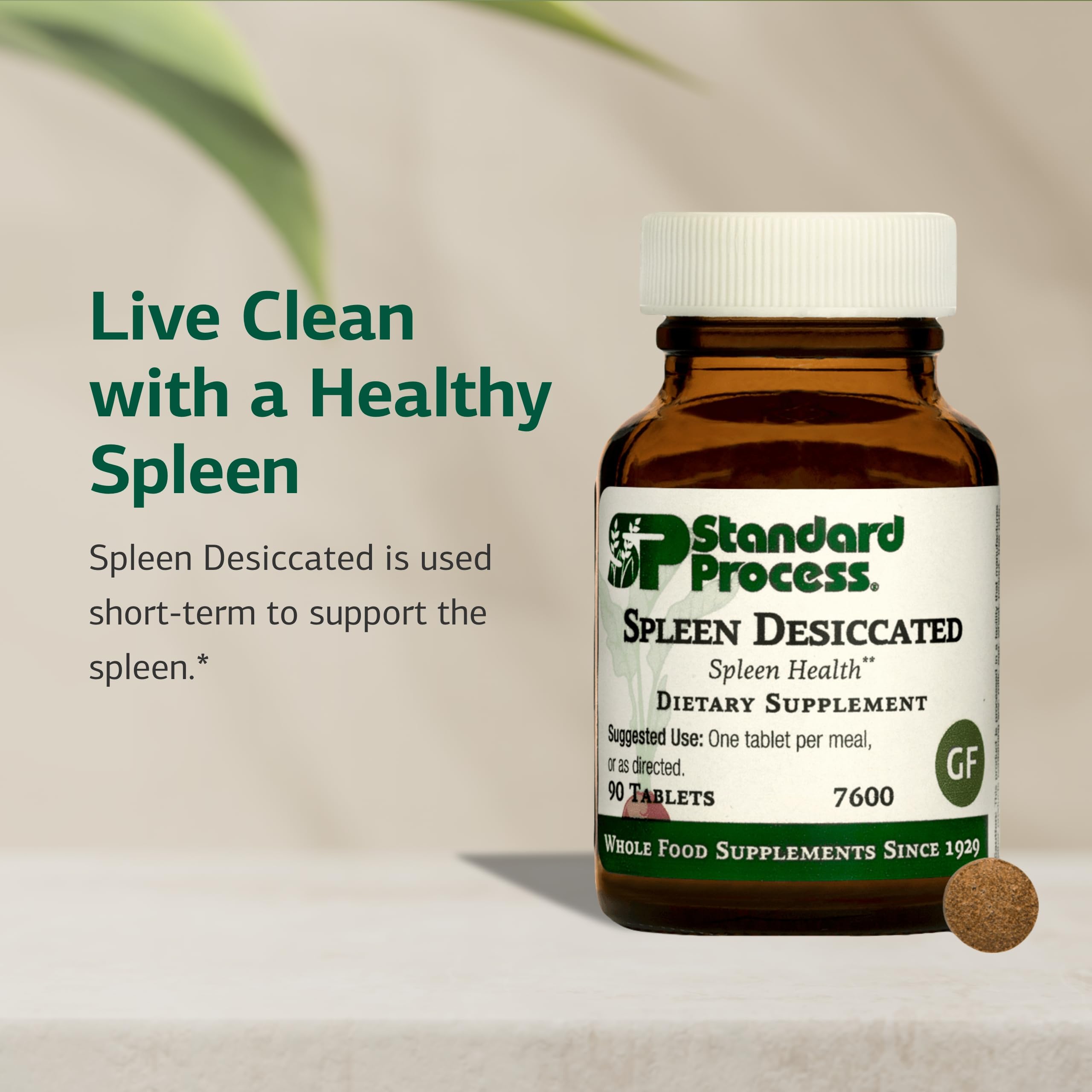 Standard Process Inc detalle de etiqueta con ingredientes y beneficio