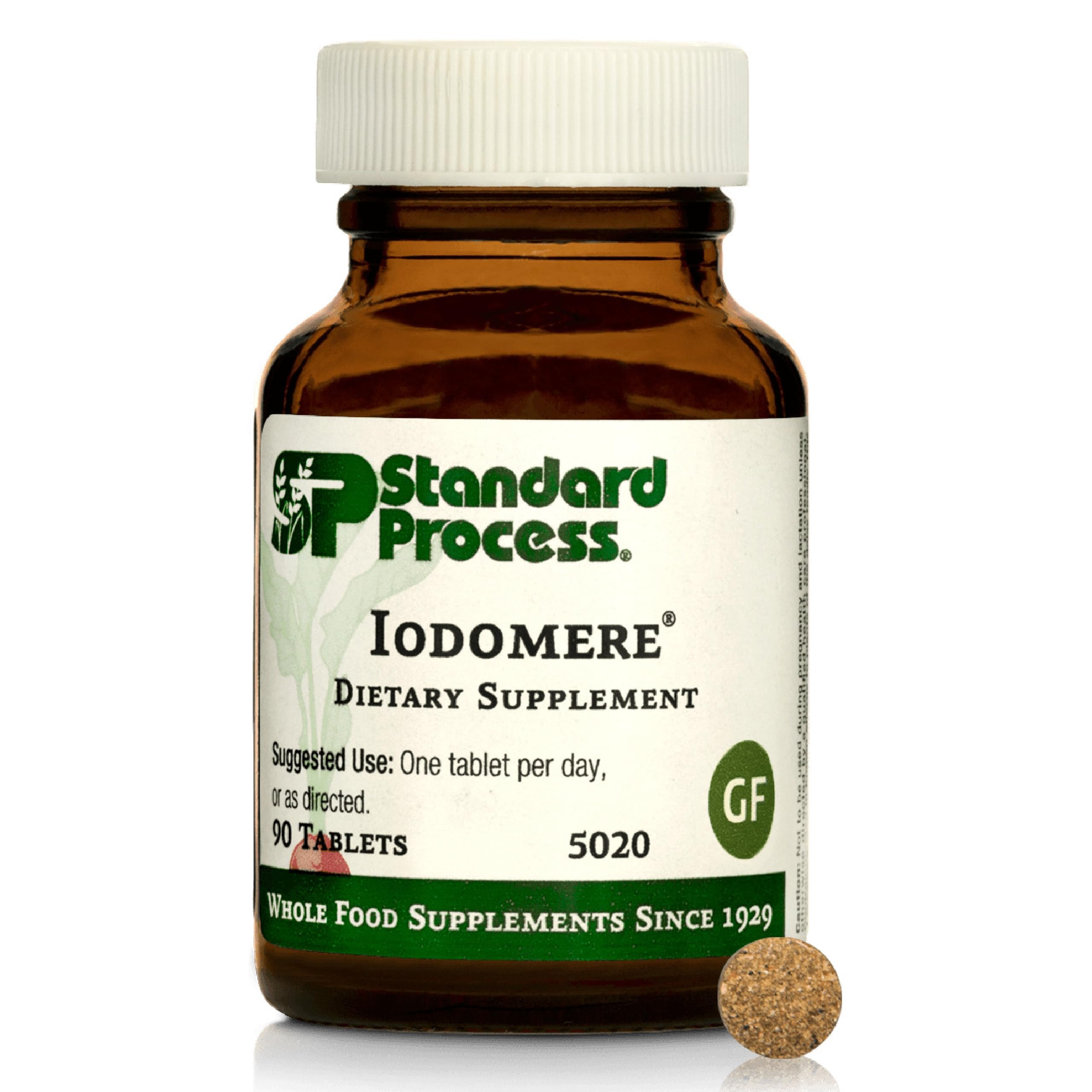 Standard Process Iodomere frente del envase mostrando 90 tabletas y claridad de marca