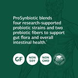 Standard Process ProSynbiotic etiqueta con ingredientes, aclara prebióticos y probióticos