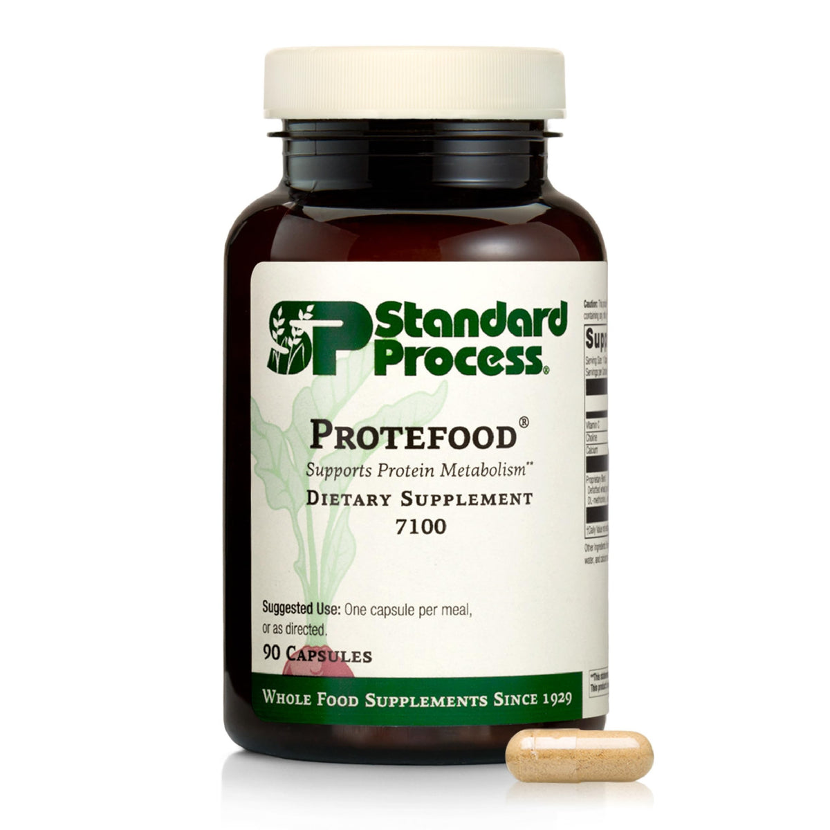 Standard Process Inc. frasco Protefood al frente mostrando la presentación y ventaja práctica