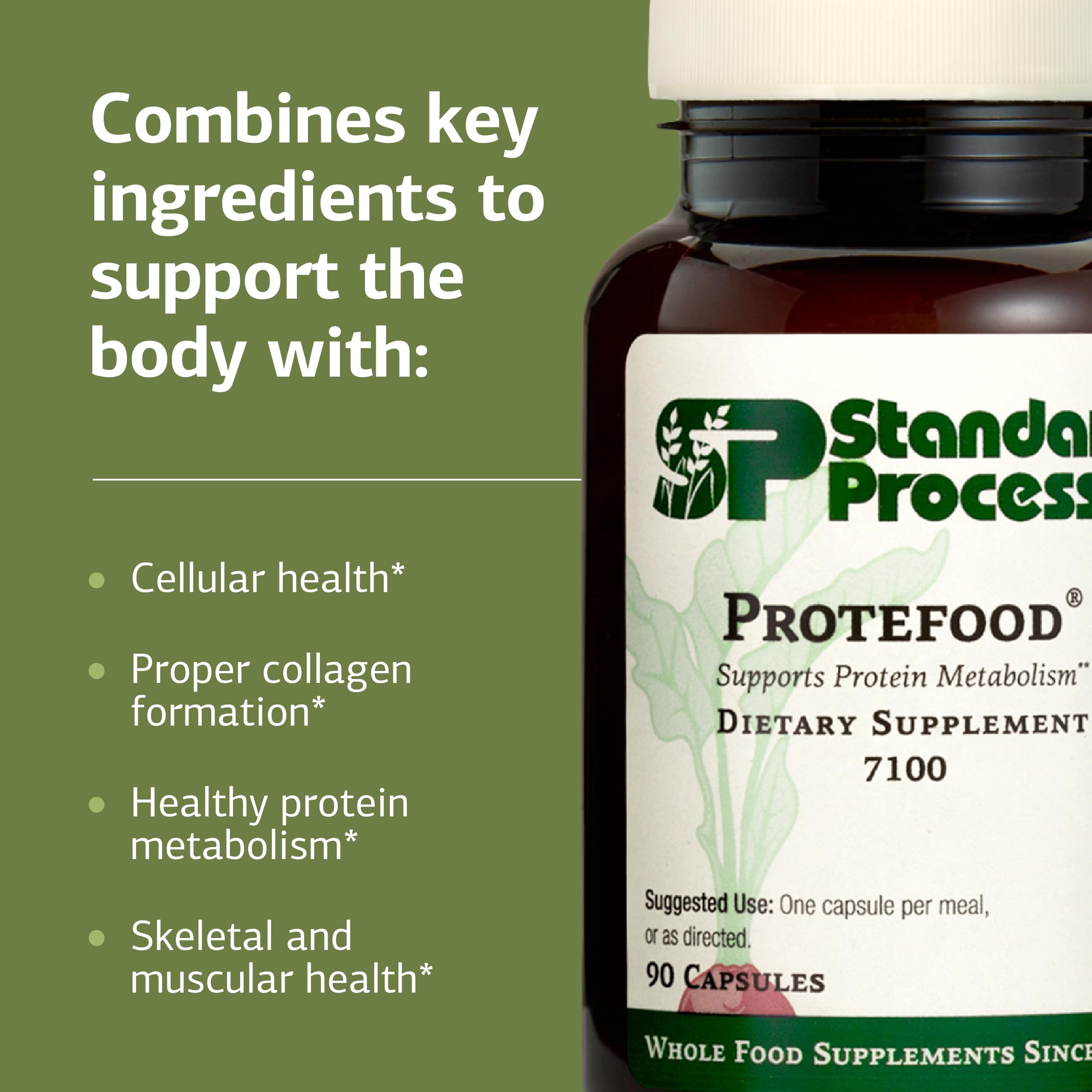 Standard Process Inc. textura de cápsulas Protefood para apreciar su composición natural
