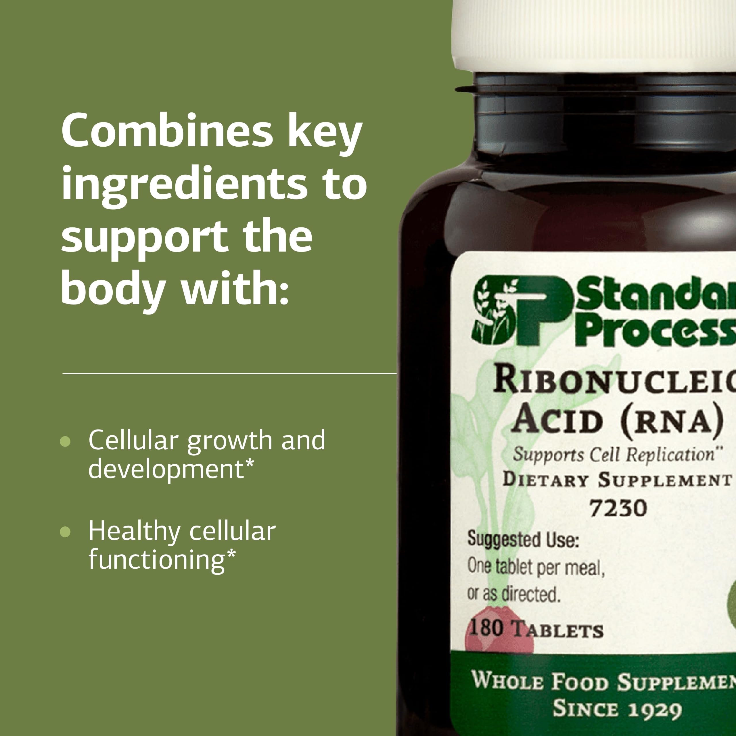 Standard Process etiqueta nutricional legible con ingredientes y uso recomendado