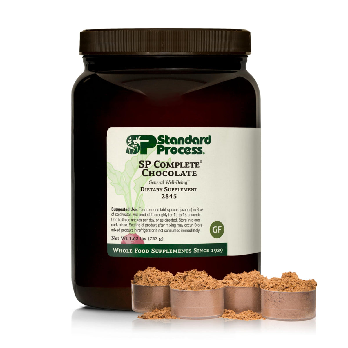 Standard Process SP Complete frente del envase mostrando tamaño y marca beneficios