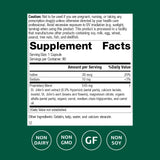 Standard Process Inc. etiqueta lateral con ingredientes y certificaciones claras