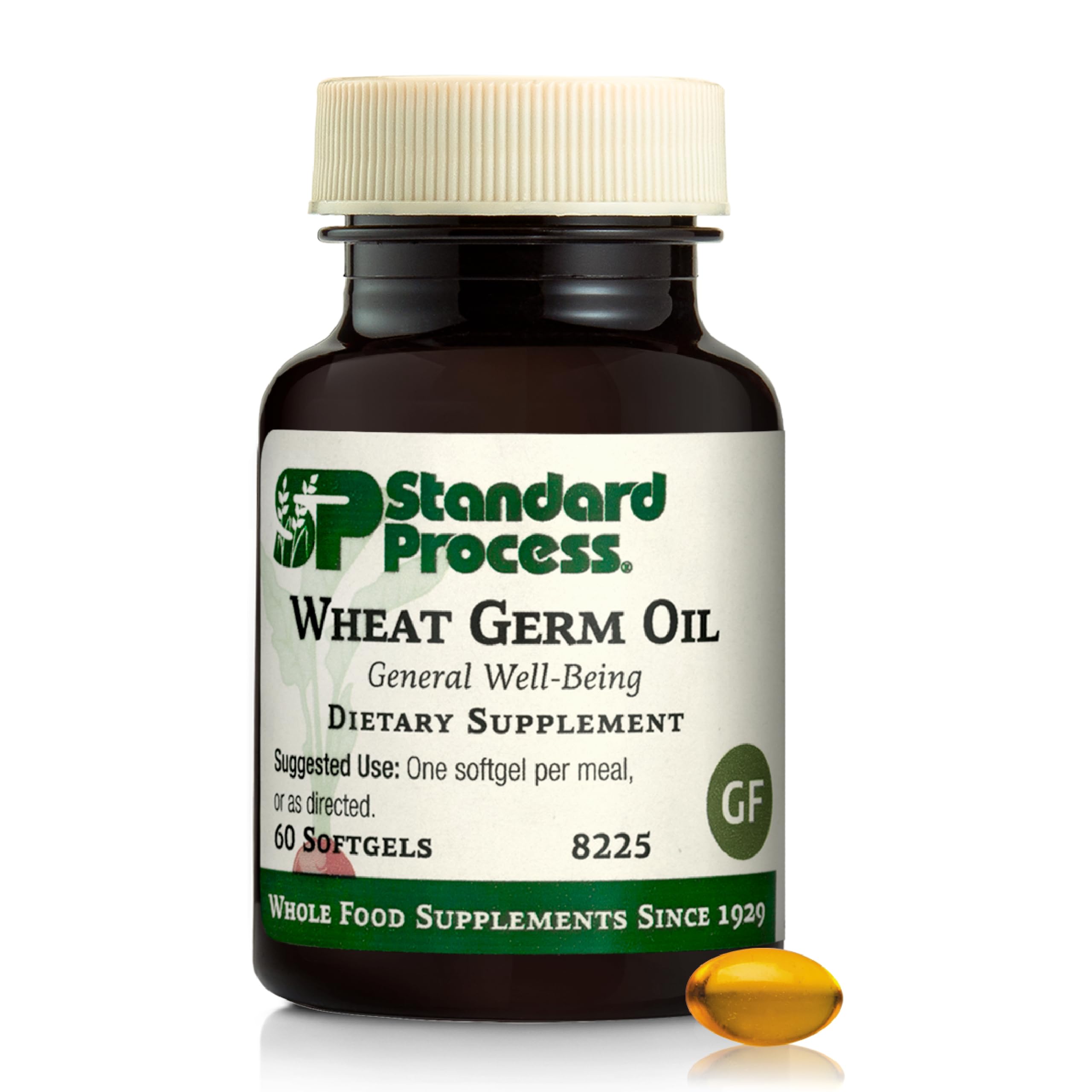 Standard Process frasco frontal mostrando 60 softgels y beneficios antioxidantes