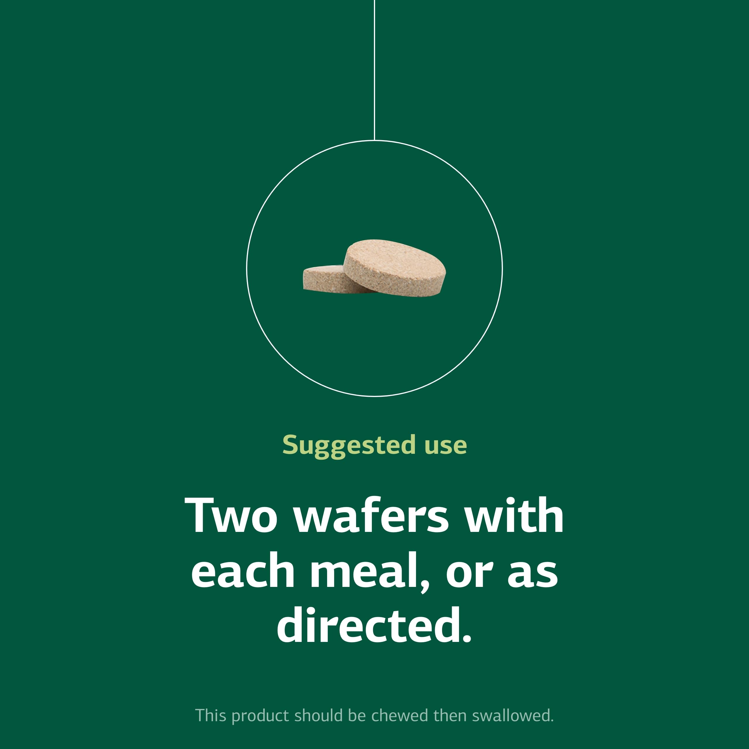 Standard Process dos wafers en plato para mostrar la porción recomendada fácilmente