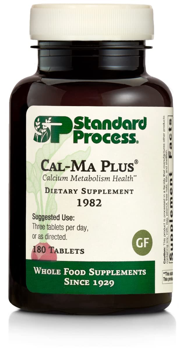 Standard Process Inc. envase frontal de Cal-Ma Plus mostrando marca y formato