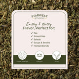 Starwest Botanicals alfalfa infusionada en taza, preparación rápida de té