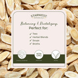 Starwest Botanicals cucharada de astrágalo lista para infusionar, práctico para tés y caldos