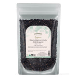 Starwest Botanicals bolsa frontal mostrando cáscara de nogal negro orgánica y tamaño 4 oz