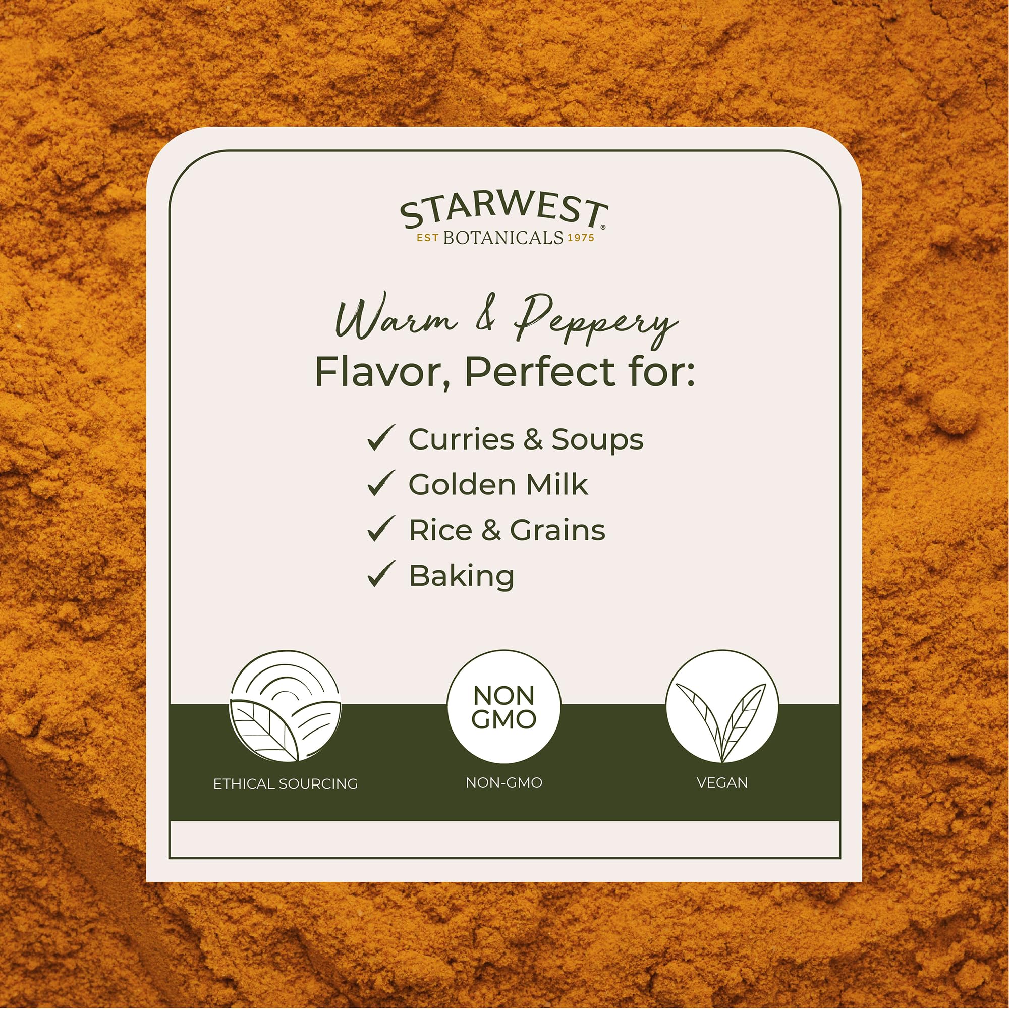 Starwest Botanicals cúrcuma usada en un plato de curry, mejorando color y presentación