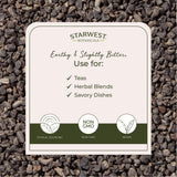 Starwest Botanicals bolsa abierta con raíz cortada facilitando su uso