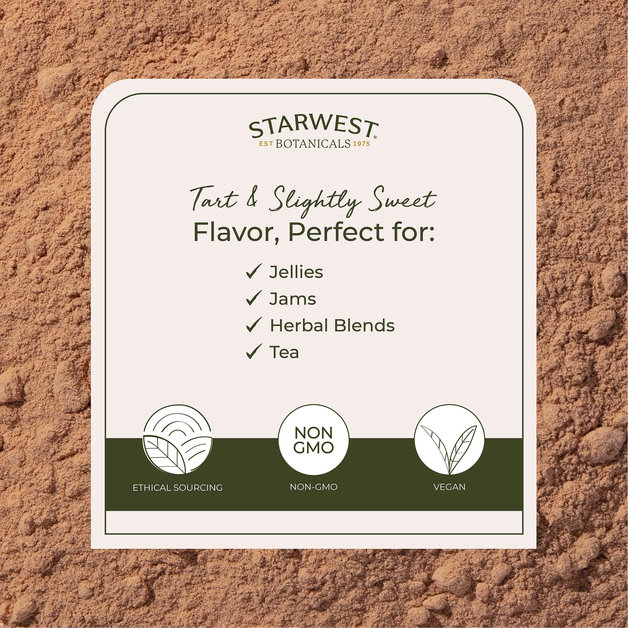 Starwest Botanicals bolsa en mano para apreciar tamaño y porción