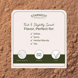 Starwest Botanicals bolsa en mano para apreciar tamaño y porción