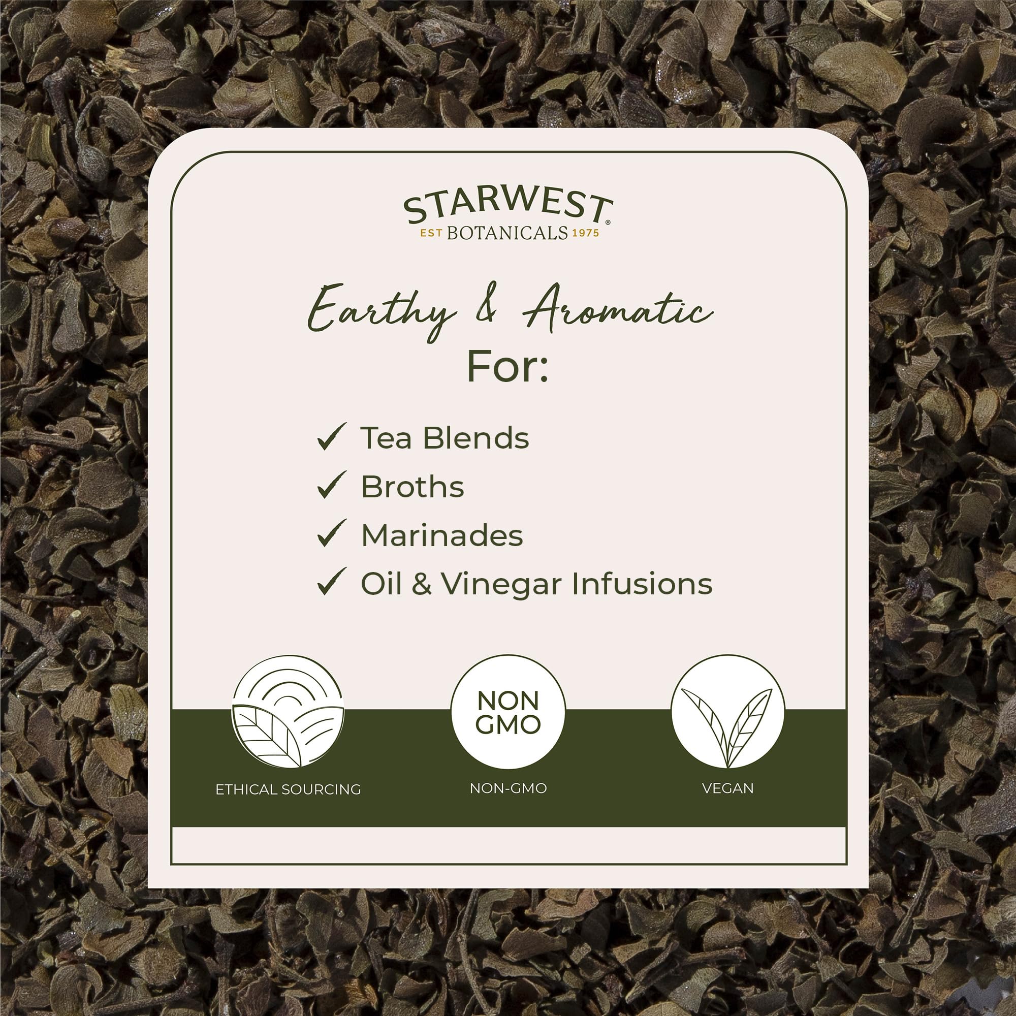 Taza con infusión de hoja de chaparral Starwest Botanicals mostrando color