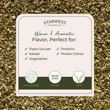 Starwest Botanicals orégano espolvoreado sobre pizza casera Beneficio: realza sabor mediterráneo