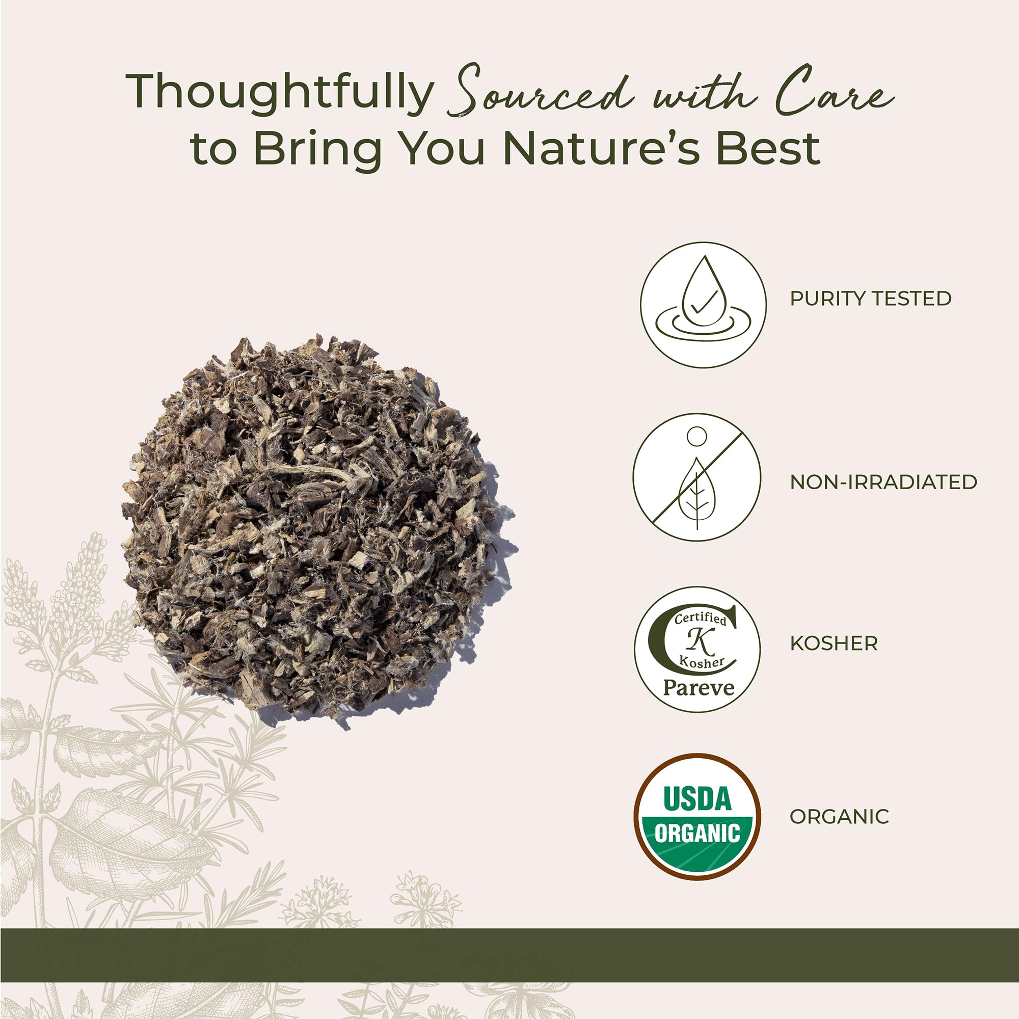 Starwest Botanicals comparación de tamaño para la bolsa de una libra