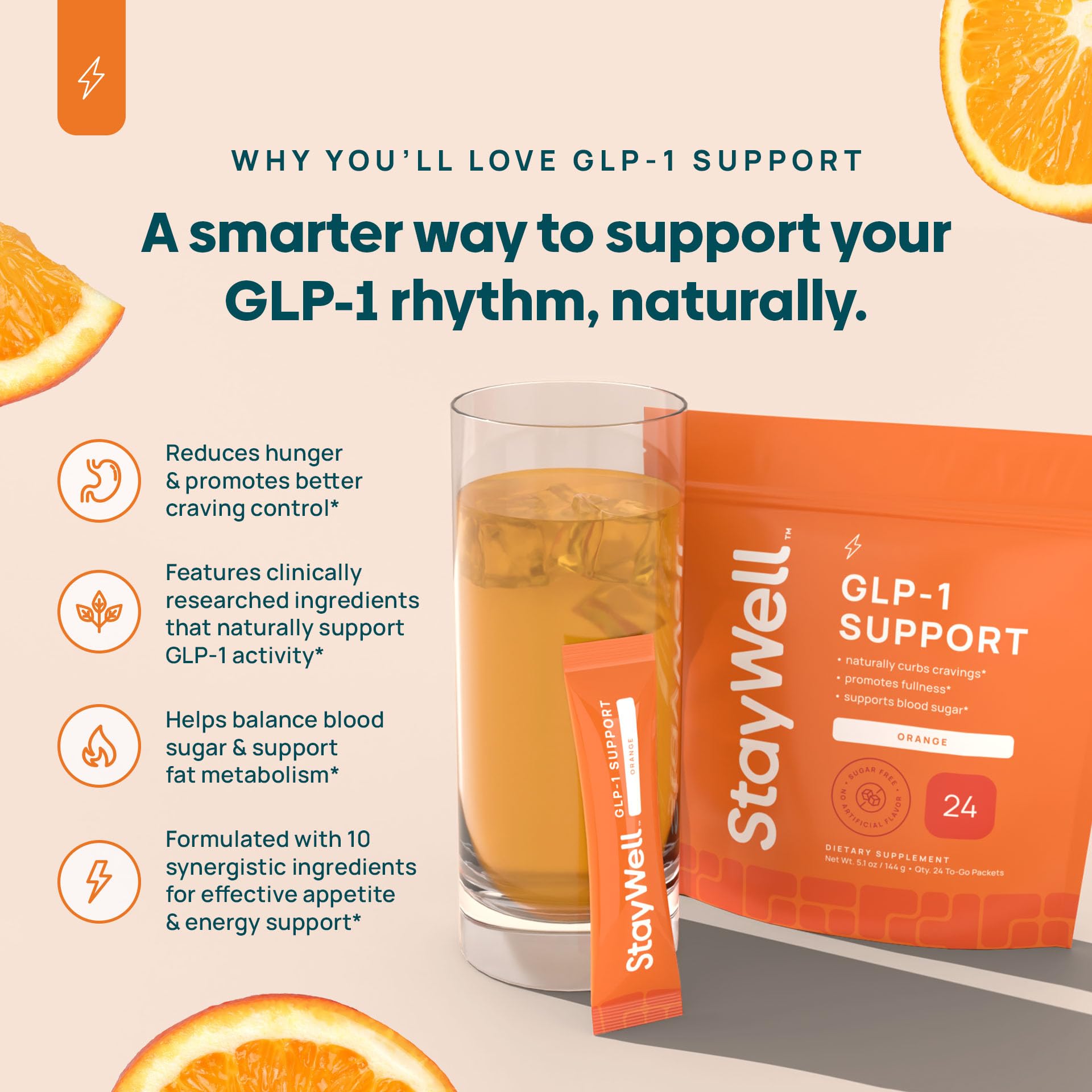 Stay-Well Naturals batido preparado en vaso listo para beber, apoyo a la saciedad