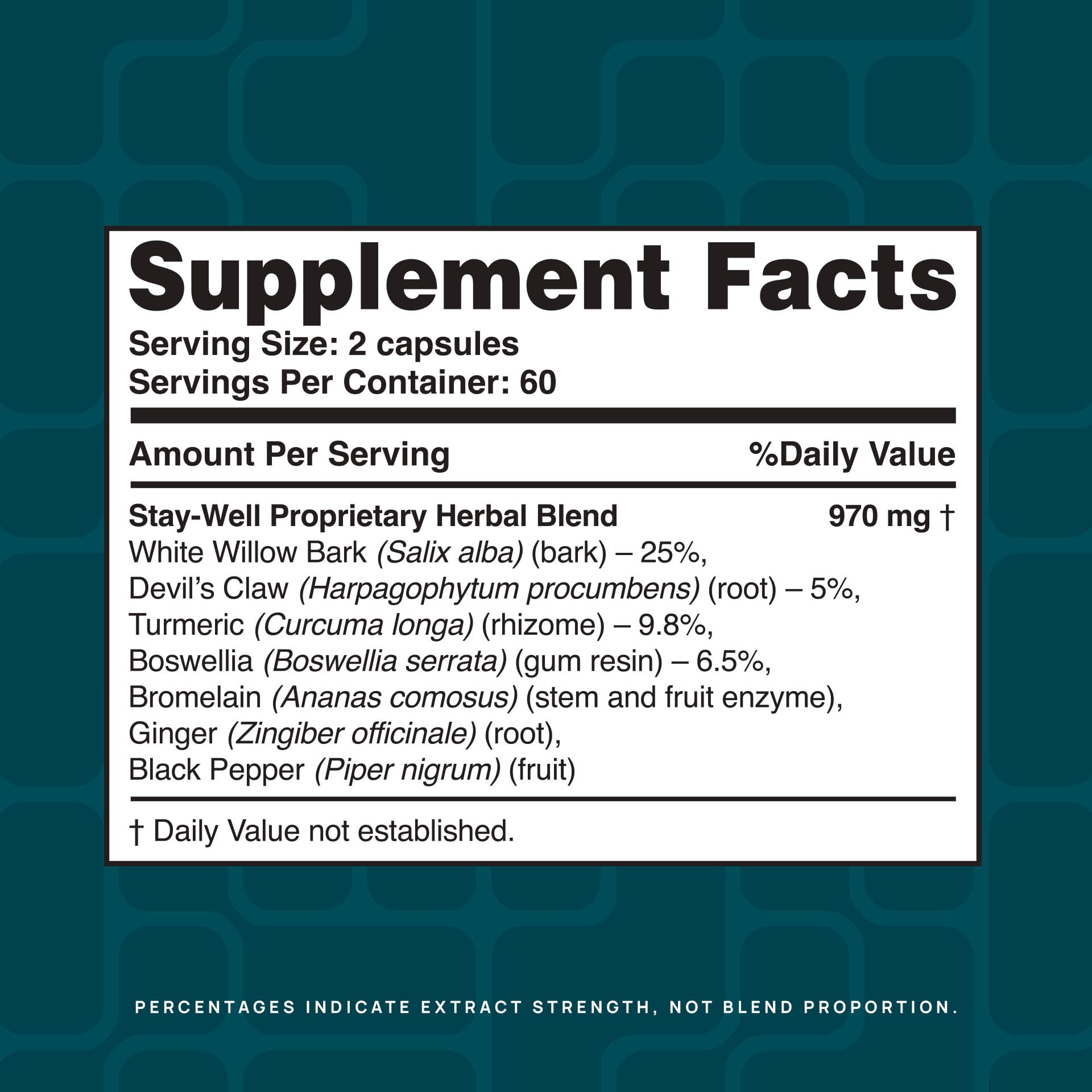 Stay-Well Naturals detalle de etiqueta nutricional y calidad de ingredientes